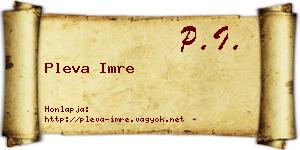 Pleva Imre névjegykártya