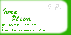 imre pleva business card